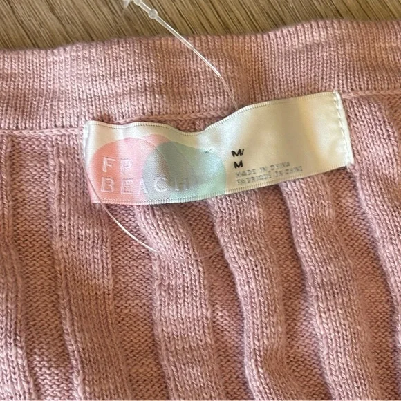 Free People Beach Linen Blend Veda Sweater Vest Ribbed V-Neck Sleeveless - Picture 8 of 10